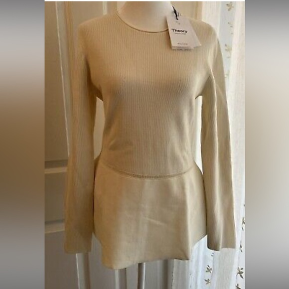 Theory | Conpact Crepe Peplum Blouse BNWT - Picture 5 of 9